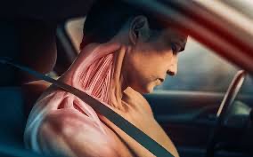 Muscle tension while driving illustration